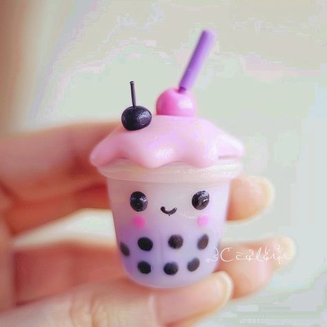 My Images Clay Boba Tea, Bubble Tea Boba, Cute Date Ideas, Clay Crafts Air Dry, Boba Tea, Clay Ideas, Clay Charms, Xmas Ornaments, Bubble Tea