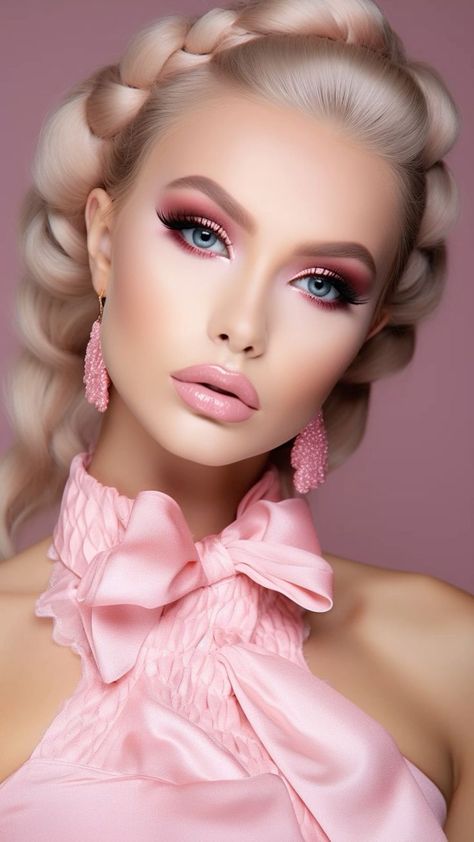 ♔ Portraits Créés par IA Fashion 90s Style, Bold Makeup Looks, Barbie Makeup, Fab Dress, Fashion 90s, Makeup Mistakes, Style Hijab, Summer Nature, Glamour Makeup