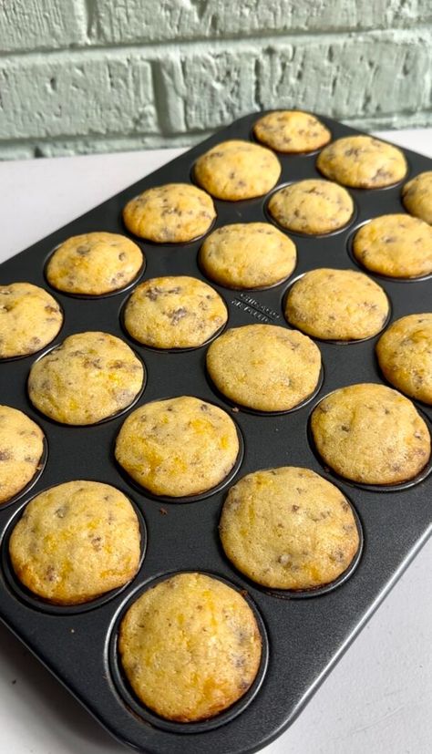 McGriddle Bites - Dang That's Sweet Breakfast Mcgriddle Muffins, Homemade Mcgriddle Muffins, Mcgriddle Mini Muffins, Mini Sausage Pancake Muffins, Mc Griddle Bites, Mcmuffin Bites, Mc Griddle Muffins, Sausage Mcgriddle Bites, Mcgriddle Pancakes Recipe