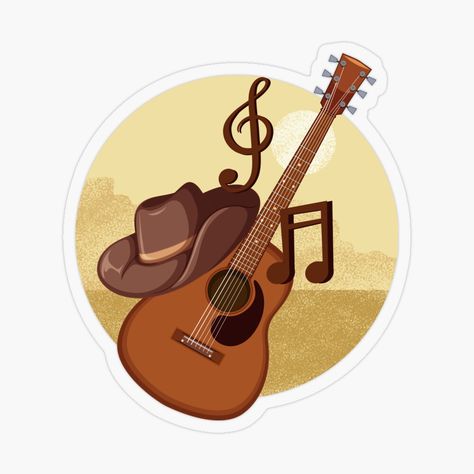 Get my art printed on awesome products. Support me at Redbubble #RBandME: https://www.redbubble.com/i/sticker/Country-Music-by-hipposstore/144291877.O9UDB?asc=u Music Stickers, Plastic Stickers, Personalized Water Bottles, Music Design, Cool Design, Country Music, Top Artists, Science Poster, Stranger Things Fanart