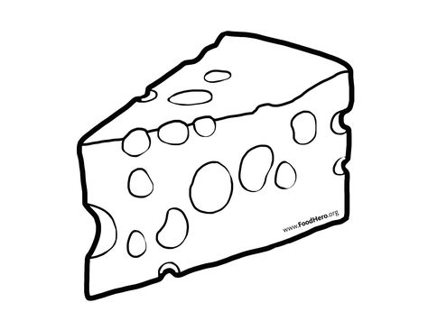 Cheese Blackline Illustration #cheese Cheese Coloring Page, Tapas Plank, Cheese Clipart, Cheese Doodle, Cheese Illustration, Cheese Cartoon, Cheese Drawing, Kindergarten Math Lesson Plans, Cheese Art