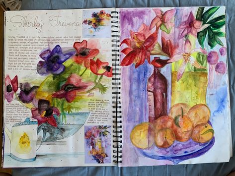 Gcse A-level artist sketchbook page Alevel Art, A Level Art Sketchbook, Raoul Dufy, Collage Book, A Level, Artist Sketchbook, Flower Sketches, Sketchbook Pages, A Level Art