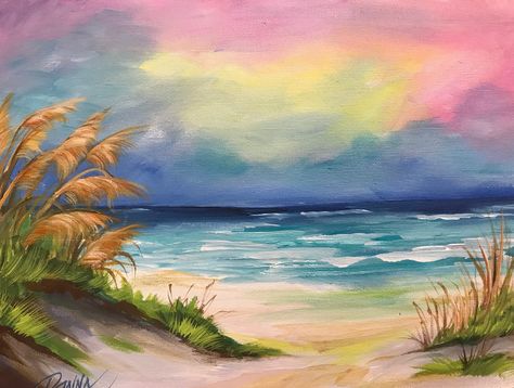 2 Hours of pre-recorded live online instruction with Donna Dewberry, creator of One Stroke painting technique. Features student interaction, close-ups of stroke work and trouble-shooting with Donna. This painting depicts a colorful, romantic ocean view, featuring a misty horizon, sea oats and calm waves. All downloadable course videos are non refundable once purchased THIS IS NOT A DVD! THIS IS AN ELECTRONIC DOWNLOADABLE VIDEO FILE SENT TO YOU VIA EMAIL. Minimalist Art Deco, Canvas Art For Sale, Sea Oats, Horizontal Painting, Beach Paintings, Design Art Nouveau, Donna Dewberry, Painting Stuff, Canvas Drawing