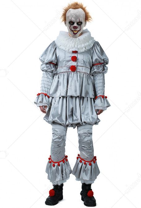 https://www.miccostumes.com/es/movie-it-pennywise-men-cosplay-costume-the-dancing-clown-costume-for-halloween-69290p.html Male Clown Costume, Penny Wise Costume, Pennywise Halloween, Men Cosplay, It Pennywise, Costumes Wigs, Costume For Halloween, Halloween Pumpkins Carvings, Aluminium Design