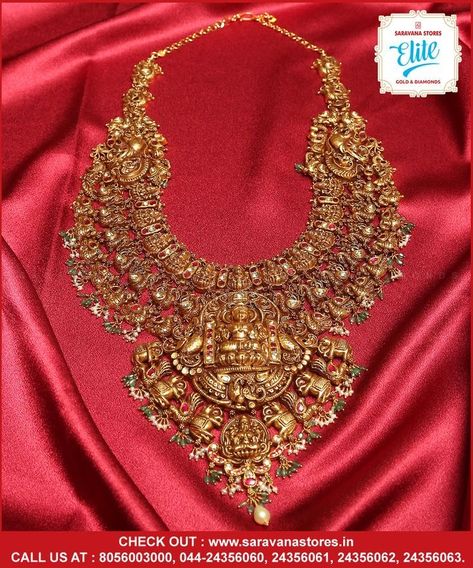 Antique Necklace Gold, Heavy Necklace, Gold Necklace Wedding, Wedding Jewelry Sets Bridal Jewellery, Temple Jewelry Necklace, Bridal Necklace Designs, Gold Temple Jewellery, Antique Necklaces Design, New Gold Jewellery Designs