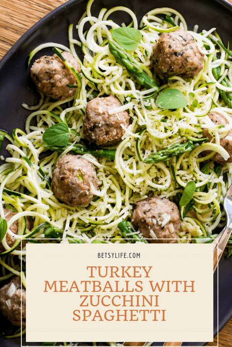 Healthy turkey meatballs are simple to make, and when served with zucchini noodles, you've got yourself an easy healthy dinner recipe. #zoodles #groundturkey #highproteinrecipe #healthydinner #zucchininoodles #lowcarb Turkey Meatballs With Zucchini, Meatballs With Zucchini, Healthy Turkey Meatballs, Heart Healthy Recipes Easy, Turkey Zucchini, Turkey Meatballs Healthy, Healthy Meatballs, Beef Nachos, Zucchini Noodle Recipes