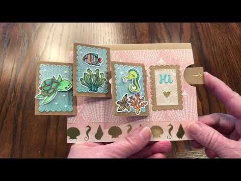 Gold Foil Cards, Fancy Fold Card Tutorials, Fishing Birthday, Flip Cards, Bee Cards, Interactive Cards, Wink Of Stella, Glitter Pens, Foil Cards