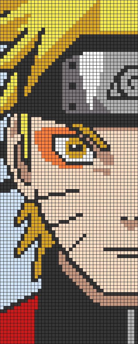 Black Panther Pixel Art Grid, Pixel Art Templates 32x32, Naruto Cross Stitch Pattern, Alpha Pattern Naruto, Easy Pixel Art Anime, Itachi Pixel Art, Anime Pixel Art Minecraft, Pixel Art Ghibli, Large Pixel Art