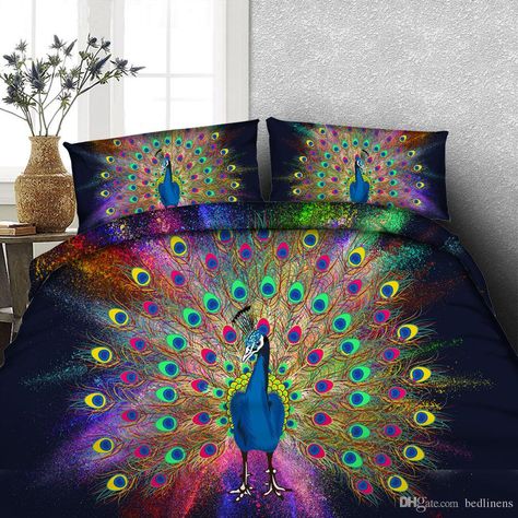 Peacock Bedding, Colorful Peacock, Blue Comforter, Peacock Decor, Twin Bed Sets, Bed Sets, Personalized Bedding, Cotton Duvet Cover, Beautiful Bedding