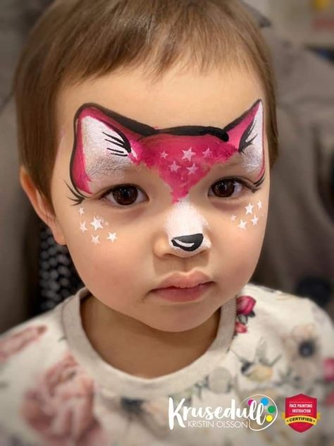 Kristin Olsson | Girl face painting, Face painting, Face painting easy Half Face Painting Ideas, Toddler Face Painting Ideas, Toddler Face Paint, Face Paint Animals, Face Painting Inspiration, Face Painting Animals, Half Face Painting, Animal Face Paint, Easy Face Paint