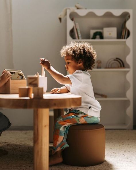 NUAGE INTERIORS on Instagram: "Explore the magic of playtime with our Léon Activity Table✨  Handcrafted from high-quality elm wood - each table’s unique curvy design adds a touch of magic. Complete the set with our Remi Stools, available in four tonal colorways for ultimate comfort and style. A playtime experience like no other🤍" Summer Shoot, Big Kids Room, Living Room Redo, Interiors Online, Kids Table, Play Table, Activity Table, Playroom Furniture, Interior D