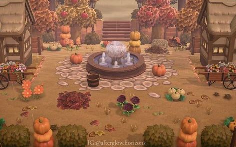 Acnh Whimsical, Animal Crossing Halloween Island, Animal Crossing Fall Codes, Animal Crossing Halloween, Acnh Farmcore, Halloween Acnh, Acnh Autumn, Spooky Island, Acnh Japanese