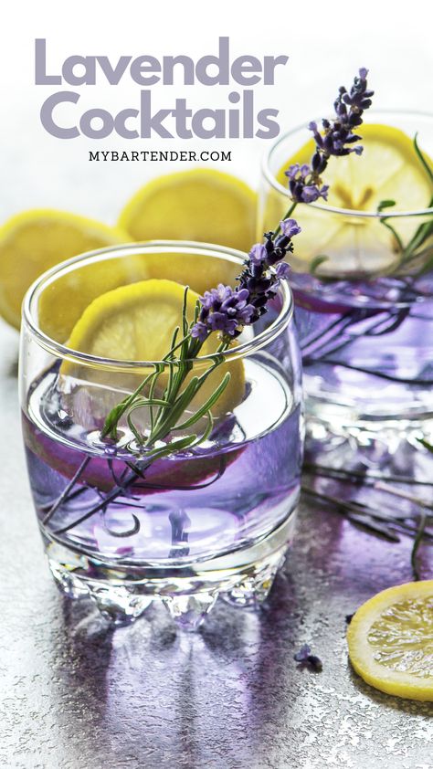 Lavender Mixed Drinks, Lavender Blueberry Cocktail, Cocktails With Lavender Simple Syrup, Blueberry Lavender Syrup, Lavender Bees Knees Cocktail, Drinks Made With Lavender Syrup, Lavender Recipes Drinks, Lavender Lemonade Cocktail Vodka, Lavender Cocktails Recipes