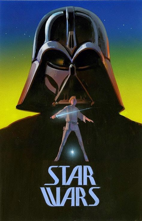 'Star Wars' Concept Poster by Ralph McQuarrie Star Wars Poster Art, Dark Vader, Star Wars Episode Iv, 70s Sci Fi Art, Ralph Mcquarrie, Dark Vador, Star Wars Trilogy, Star Wars Concept Art, Poster Boys