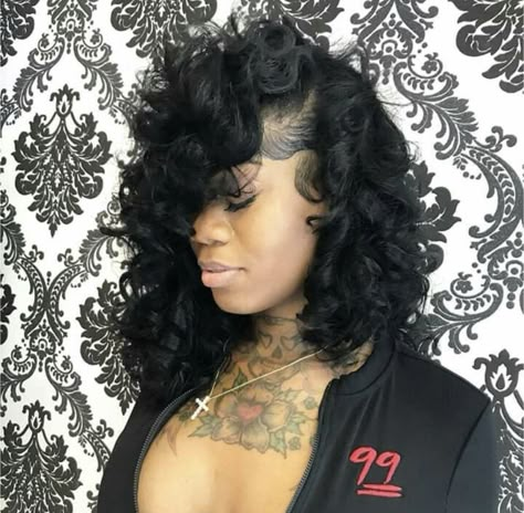 Side Part Curly Bob, Curly Bob Hairstyles For Black Women, Feather Bob, Fluffy Bob Black Women, Loc Care, Black Kids Braids Hairstyles, Black Hair Updo Hairstyles, Natural Hair Short Cuts, Black Ponytail Hairstyles