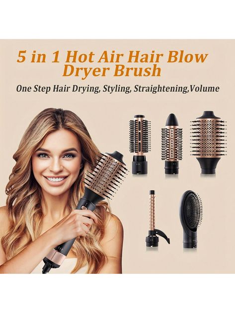 Saving 50% Time: Blow-Drying, Styling, Setting hair at same time Say goodbye to bulky styling tools.      Minimize Heat Damage: Temp adjustable 1000 times per second. Ceramic barrel for even and stable heat.      2.8" Oval Blow Dry Brush: Oval design lifts the roots for better volume, Bigger surface area for faster blow-drying.     ️ 1.2 & 1.6" Round Hair Dryer Brush: Great for styling hair, such as Slight waving & Glossy hair, Bands' Volume, men's styling.      Flexible Massage Brush: Great for Brush Hair Dryer, Brush Dryer, Hot Air Brush, Hair Blow Dryer, Dryer Brush, Oval Brush, Blow Dry Brush, Massage Brush, Hair Dryer Brush