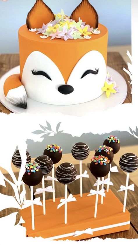 Fox Cake Pops, Fox Themed Cake, Fox First Birthday Cake, Fox Smash Cake 1st Birthdays, Fox Bday Cake, Fox Birthday Cake, Fox Cake, Fox Christmas, Getting Ready For Baby