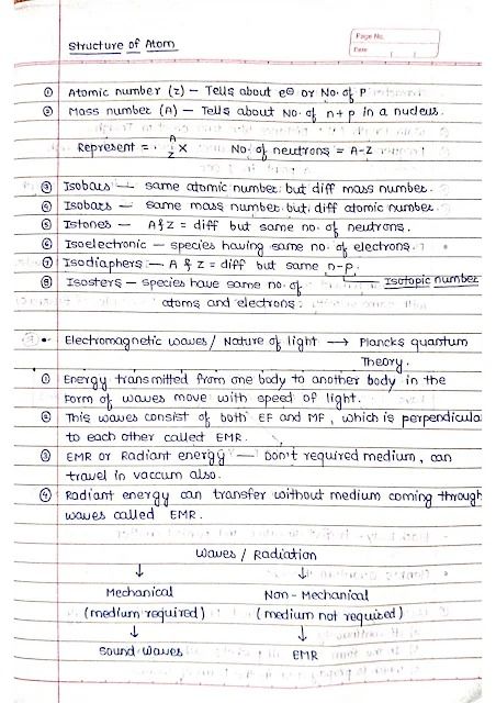 Atomic Structure - Chemistry Short Notes Structure Of Atom Notes Aesthetic, Structure Of Atom Mind Map, Atomic Structure Short Notes, Moles Chemistry Notes, Atomic Structure Notes Class 11, Chemistry Atomic Structure Notes, Structure Of Atom Notes Class 11, Matter In Our Surroundings Notes, Atoms Aesthetic