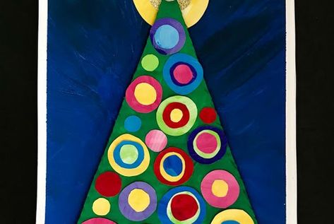 Kandinsky Christmas Tree Kandinsky Christmas Tree Art For Kids, Kandinsky Christmas Tree, Christmas Tree Art, Arts Ed, Art Template, Tree Art, Christmas Art, Interesting Art, Art Lessons