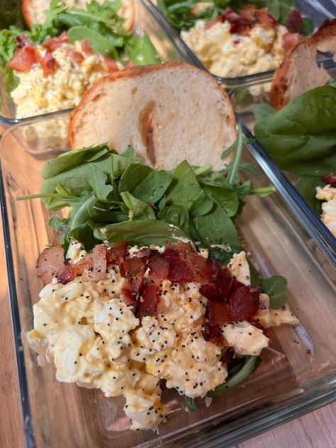 Everything + The Bagel Egg Salad - stokedathome.com Egg Salad With Bacon, Bacon Seasoning, Everything But The Bagel Seasoning, Everything But The Bagel, Everything Bagel Seasoning, Salad Container, Bagel Seasoning, Egg Salad Recipe, Philly Cheese Steak