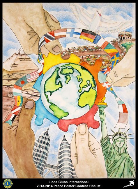 Finalist from Michigan, USA (Troy Community Lions Club) - 2013-2014 Peace Poster Contest Poster About Community, Cultivating A Culture Of Peace Poster, Troy Community, Poster Community, Save Water Drawing, Save Earth Posters, Peace Drawing, Peace Poster, Pixel Art Background