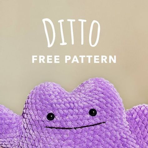 Crochet Ditto Pattern, Crochet Ditto Free Pattern, Mew Crochet Pattern, Umbreon Crochet Pattern Free, One Skein Amigurumi, No Sew Halloween Amigurumi, Ditto Crochet Pattern Free, Ditto Crochet Pattern, D&d Crochet Pattern