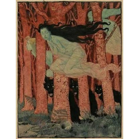 Enchanted Booklet on Instagram: “Three women and three wolves around 1892  Eugene Samuel Grasset #witch #wolves” Three Wolves, Eugene Grasset, Wolf Art Print, Three Witches, John William Waterhouse, Three Women, Grand Palais, Wolf Art, Wall Ideas