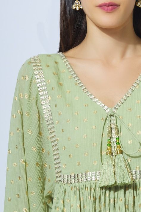 Festive Gold Kurta With Printed Motifs, Pista Green Kurta With Printed Motifs, Designer Dresses Indian Fashion Weeks, Designer Dresses Indian Salwar Kameez, Semi-stitched Pink Kurta With Digital Print, Eid Dresses Pakistani, Semi-stitched Embellished Green Kurta, Ladies Frock Design, Foil Print Kurti