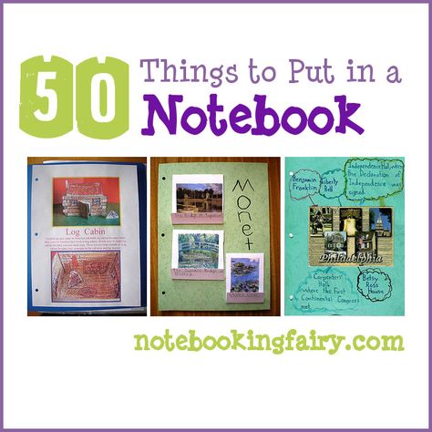 50 Things to Put in a Homeschool Notebook Homeschool Notebooking Kindergarten, What To Use Notebooks For, Homeschool Notebook, Spiral Notebook Homeschool Planner, Notebooking Ideas, Charlotte Mason Notebook, Notebooking Homeschool, Homeschool Methods, Homeschool Notebooking