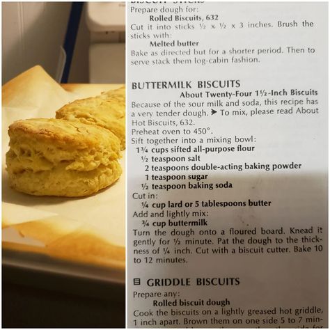 Buttermilk Biscuits from Joy of Cooking (1975 edition) : Old_Recipes Buttermilk Recipe, Spritz Cookie Recipe, Joy Of Baking, Buttermilk Biscuits Recipe, Buttermilk Recipes, Ginger Bread Cookies Recipe, Spritz Cookies, Biscuits Recipe, Easy Comfort Food