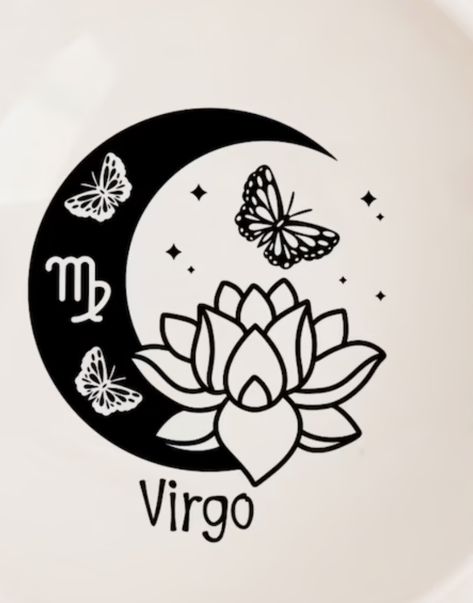 Virgo Drawing Sketch, Virgo Silhouette, Virgo Art Drawing, Virgo Logo, Virgo Symbol, Virgo Tattoo Designs, Horoscope Art, Virgo Art, Small Heart Tattoos