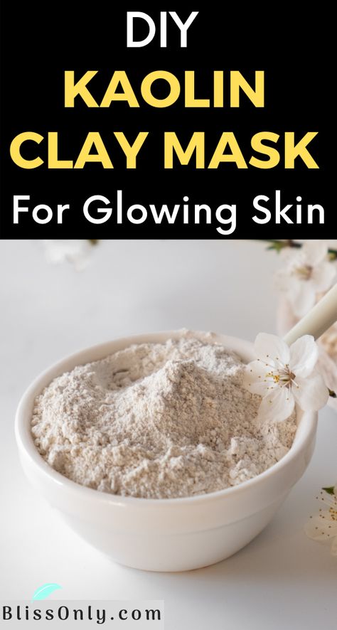 Diy Kaolin Clay Face Mask Recipes, Kaolin Clay Mask Recipe, Diy Clay Mask Recipes, Diy Anti Aging Mask, Acne Face Mask Recipe, Recipes For Glowing Skin, Dry Face Mask, Clay Mask Recipe, Diy Clay Mask