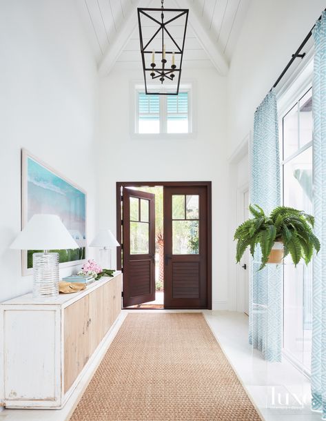 Blue Backsplash, True Homes, Luxe Interiors, A Rug, Entry Hall, Buy Home, Entry Way, Florida Home, Coastal Style