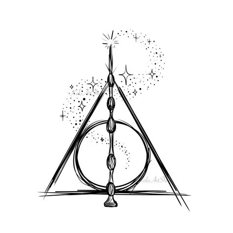 Harry Potter Pen Art, Dark Harry Potter Aesthetic, Wizard Clipart, Harry Tattoos, Dark Harry, Hp Tattoo, Art Harry Potter, 1 Clipart, Wand Art