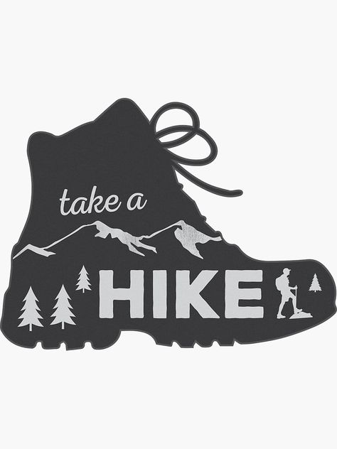 Hiking Clipart, Mix Drawing, Adventure Logo, Cricut Expression, Vertical Poster, Take A Hike, Unique Sticker, Stickers For Sale, Quilt Block Patterns