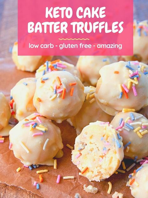 Keto Cake Batter, Best Truffles, Keto Karma, Cake Batter Truffles, Recipes List, Peanut Butter Bites, Bite Size Food, Sugar Free Treats, Dessert Bites