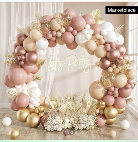 Blush Balloons, Balloon Wreath, Rose Gold Bridal Shower, Bridal Shower Balloons, Gold Confetti Balloons, Rose Gold Balloons, Gold Bridal Showers, White Balloons, Pink Balloons