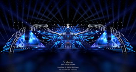 Pay tribute to Alfa Future People on Behance Futuristic Stage, Pageant Stage, Future People, Concert Stage Design, Event Booth, Stage Decoration, Event Stage, Concert Stage, Blast From The Past