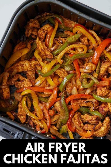 Whip up these delicious Air Fryer Chicken Fajitas in no time with minimal ingredients. This straightforward recipe delivers restaurant-quality seasoned chicken breast strips, bell peppers, and onions, all at a fraction of the cost and prep time. It's astonishingly easy to create this flavorful dish right at home! Chicken Fajitas Seasoning, Air Fryer Chicken Fajitas, Seasoned Chicken Breast, Chicken Strip Recipes, Chicken Fajita Recipe, Seasoned Chicken, Air Fryer Recipe, Air Fryer Recipes Chicken, Fajita Recipe