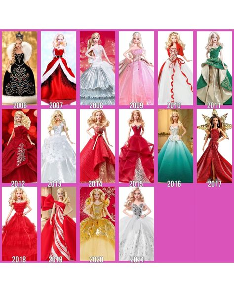 The 1988 Happy Holiday Barbie holds the distinction of being recognized as the inaugural "Collectible Barbie," even though this status wasn't part of its initial design. Just look at the 25th anniversary Holiday Barbie coming in 2013. All of these Barbies are stunning and really show how different each year can truly be. Christmas Barbie Costume, Holiday Barbie Costume, 1988 Holiday Barbie, Holiday Barbie Collection, Barbie Christmas Tree, Barbie 1990, Ballerina Barbie, Happy Holidays Barbie, Barbie Diorama