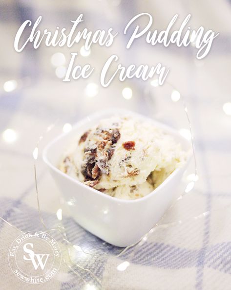 A mix of smooth cream and crumble up a Christmas pud to make this delicious and easy to make Christmas Pudding Ice Cream. Pudding Ice Cream Recipe, Christmas Pudding Ice Cream, White Recipes, Xmas Pudding, Christmas Pudding Recipes, Christmas Ice Cream, Creamy Ice Cream, Winter Dessert, Pudding Ice Cream