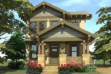 Craftsman Style House Plan - 3 Beds 2.5 Baths 2737 Sq/Ft Plan #64-224 Exterior… Built In China Cabinet, Arts And Crafts Style, Backgrounds Hd, Craftsman Bungalow, Craftsman Exterior, Craftsman Style House, Garage House Plans, Arts And Crafts House, Casa Exterior