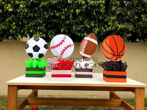 Basketball Decoration, Sport Snacks, Athletic Banquet, Sports Party Centerpieces, Basketball Decorations, Sports Party Decorations, Sports Baby Shower, Sports Theme Birthday, Ball Birthday Parties