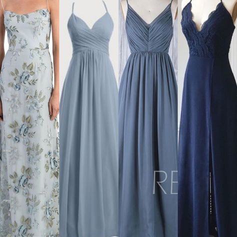 Dark Blue Maid Of Honor Dress, Blue Maid Of Honor Dress, Bridesmaid Dresses Blue, Dark Blue Bridesmaid Dresses, Shades Of Dark Blue, Plus Wedding Dresses, Alternative Dress, Dress Code Wedding, Blue Bridesmaid Dress