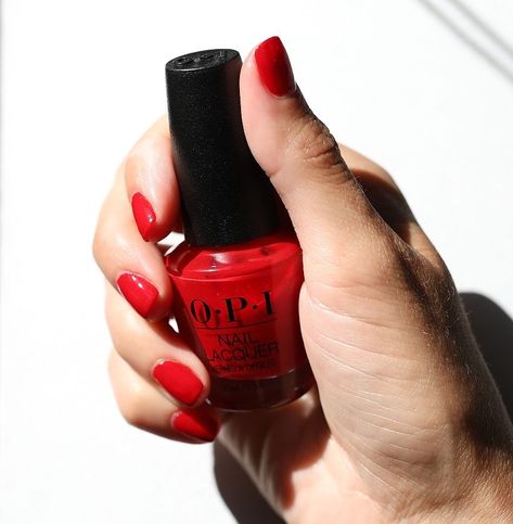 Red Heads Ahead Opi, Opi Red Colors, Christmas Red Nail Polish, Opi Big Apple Red, Interview Nails, Festive Holiday Nails, Opi Red, Red Manicure, Christmas Manicure