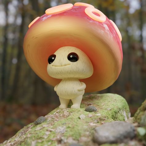 Mushroom 3d, Mushroom Cute, Mushroom Drawing, Cute Mushroom, Mushroom House, Mushroom Design, Blender 3d, Art Toy, 3d Print