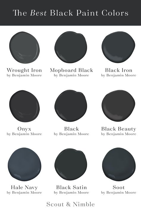 Moody Vibes | Meet the Best Black Paint Colors — Scout & Nimble Black Paint Colors, Best Blue Paint Colors, Black Paint Color, Shingle Colors, Best White Paint, Paint Color Inspiration, Blue Paint Colors, Best Paint Colors, Master Decor