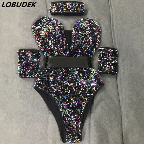 #pinterest #viral #trending #fashion #dress #bra #woman Fitted Rave Bodysuit For Costume Party, Rave Bodysuit For Festival, Gogo Costume, Rave Multicolor Bodysuit For Club, Rave Wear One Piece & Sets, Drag Outfits, Sequin Leotard, Rave One Piece & Sets, Outfits Nightclub