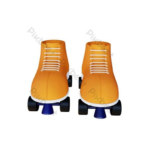 Roller Skates Front View, Yellow Roller Skates, Png Free Download, Roller Skates, Front View, 3d Rendering, Graphic Design Templates, Free Graphic Design, Image Design