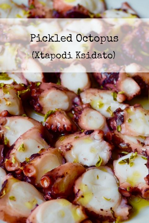 Cooking Octopus Recipes, Marinated Octopus Recipe, Octopus Legs Recipe, Mediterranean Octopus Recipe, Pickled Octopus Recipe, Greek Octopus Recipes, Pickled Squid, Pickled Seafood, Pickled Octopus